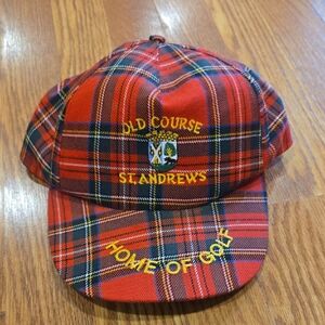 Red Plaid St. Andrews Golf Cap